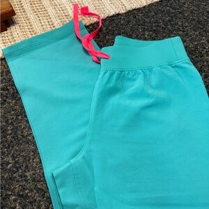 Figs Teal Srcub Pants with Pink Accents